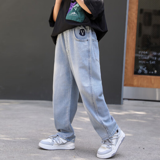 Dream Bonnie Boys Summer Thin Thin Jeans Medium Большие детские брюки 2025 Новые летние детские прямые брюки.
