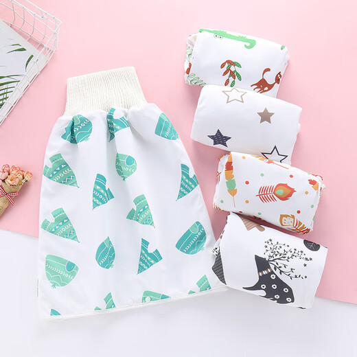 Baogaier Baby und Lecksofesbett Harnrock Windel Ringwerkzeug Training Baby Kinder Stoffwindel Tasche wasserdicht und reine Baumwollblattbär + Smart Fox 2 Packs M Empfohlen 0-4 Jahre alt