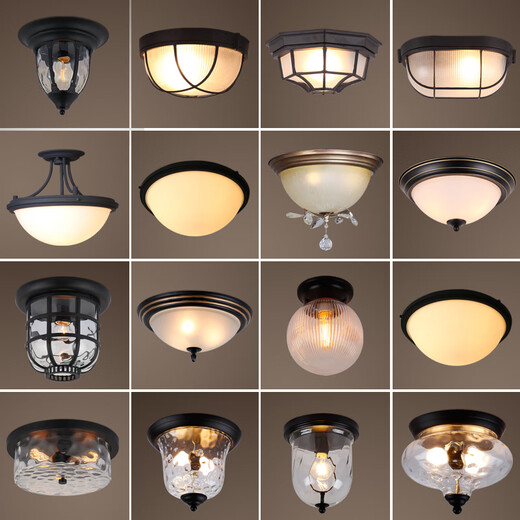 XMSJ Techo americano Luz europea creativa retro estilo industrial LED Corredor Corredor Entrada Entrada Lámpara de comedor de dormitorio 1W C9930 envía 7 vatios de luz cálida