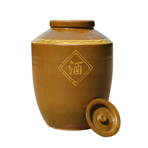 Thickened earthenware wine jar, large wine jar, white wine 50 Jin, Jin equals 0.5 kg. Ceramic wine jar, 100 Jin, Jin equals 0.5 kg. Household water capacity 60 Jin, Jin equals 0.5 kg. Thickened