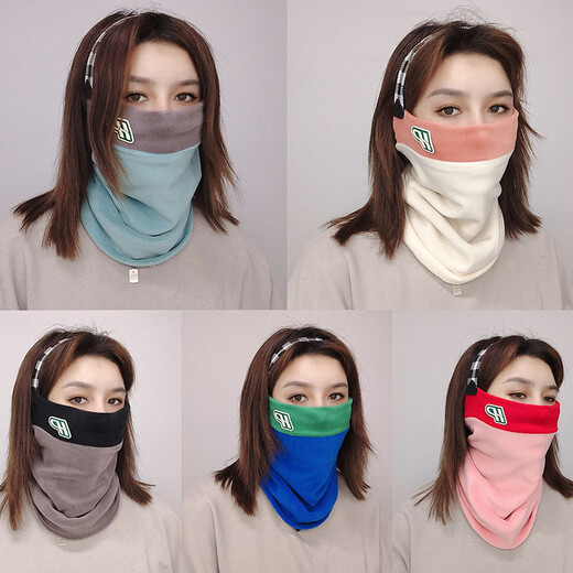 美伦玫冬季脖套女双层加厚保暖奥利绒户外时尚男女渐变套头围脖 3891宝蓝色 均码