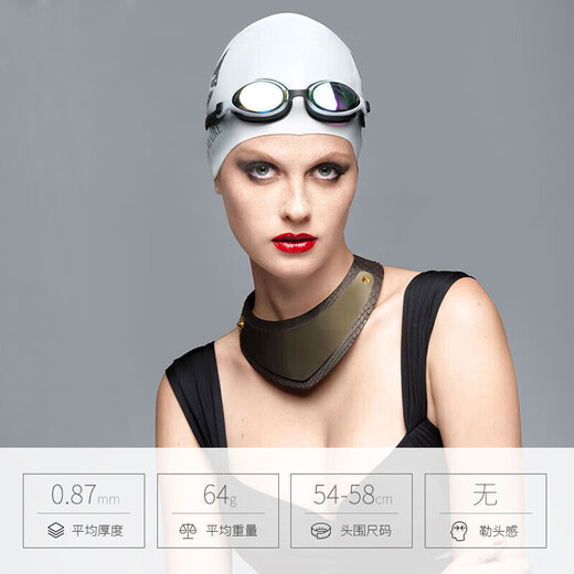 Fan De'an (BALNEAIRE) Ni Ni's same style high-end fashion ear protection professional large size men's and women's swimming cap with printed silicone black