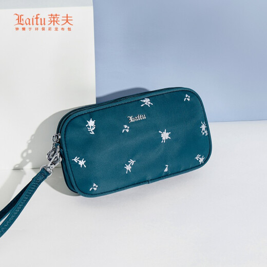 Leif two-hand crossbody bag women's new casual canvas floral embroidery mini crossbody small square bag blue and green