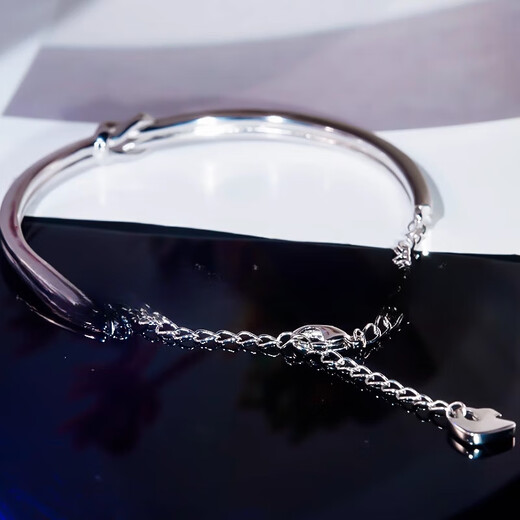 DR-FLVVS Fat Donglai same style pt950 platinum bracelet double row bow silver bracelet bracelet for women simple versatile temperament women platinum