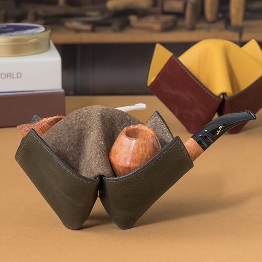 
Sharphan (SAVINELLI) Italian Sharphan pipe holder imported from southeast, northwest origami M674 four-door leather pipe holder men's gift crocodile-black