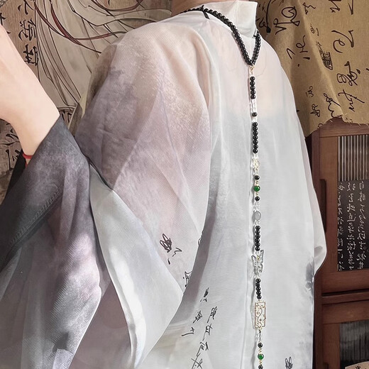 Xinshe Hanfu Jupe à cheval à cheval Dark Long Garland Soft Garland Pildories For Women New Chinese Style Red Chinese Festival Gift [Shenyin] Garland Collier avec Cloud Back