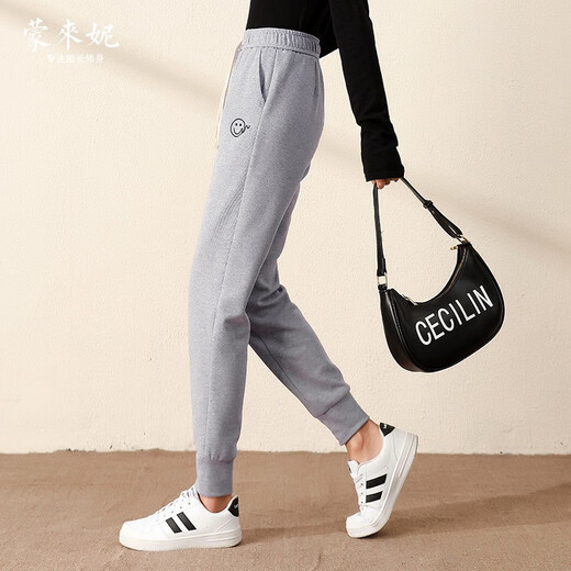 
Danbedit extended hoodies for women spring 2022 new style extended tall 175 tie feet ins trendy fashion loose casual sports pants 13588-1 gray length M