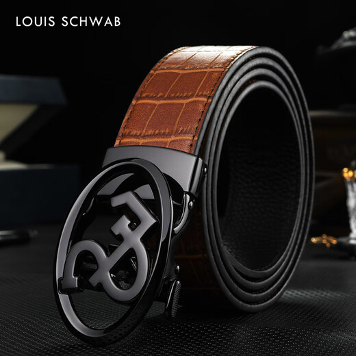 Limited to one piece (LOUIS SCHWAB) LS/Louis Schwab belt belt men's luxury automatic buckle top layer pure cowhide birthday gift LS-12602 black buckle