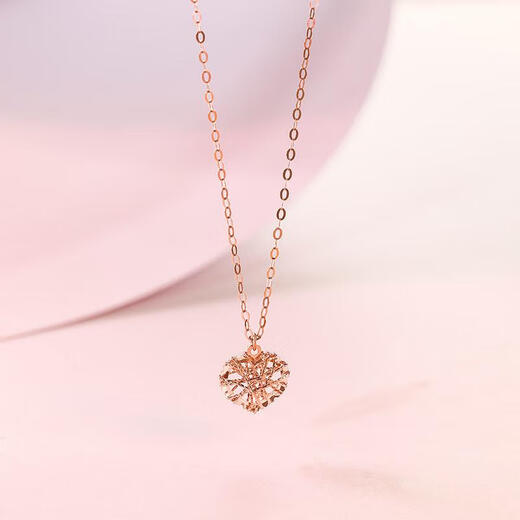 Saturday blessing red 18K gold necklace love gold necklace birthday gift C069521 red 18K gold 40+5cm