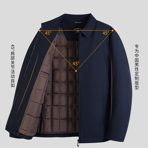 Shanshan jacket men's autumn and winter thickened quilted warm high-density wear-resistant commuting casual executive cadre lapel jacket