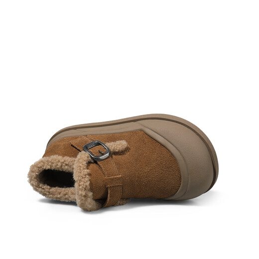 Saturday Children's Shoes Winter New Children's Cotton Shoes Simple and Versatile Winter Shoes Girls' Birkenstock Shoes Plus Velvet Camel 33