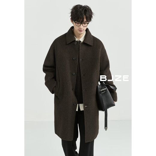Earl Zoermaken Revers Yak Wolle Wolle doppelseitig Wollmantel Herrenmitte mit mittlerer Jacke 2024 Herbst und Winter neuer Stil P441877 Nacht Frost Grey S 165