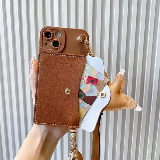 Lieehaen Xiaomi mobile phone case briquettes doll coin purse protective cover trendy men and women strap crossbody Internet celebrity couple style all-inclusive anti-fall plush doll brown - jumping bear card holder - crossbody rope exclusive for Xiaomi 11