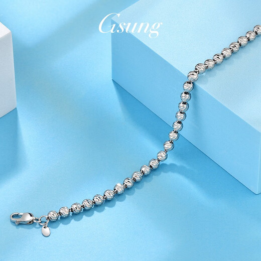 GsunG platinum bracelet women's new car flower laser beads PT950 women's pineapple bead bracelet platinum shiny bead chain calculated based on actual shipping weight