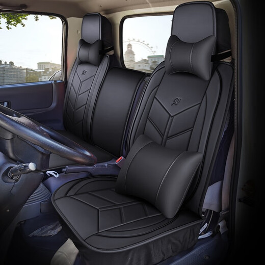 中国重汽王牌腾狮777B 757B四季坐垫全包围坐套货车专车专用座套全皮轻卡货车座椅套坐垫 单座黑蓝标准版