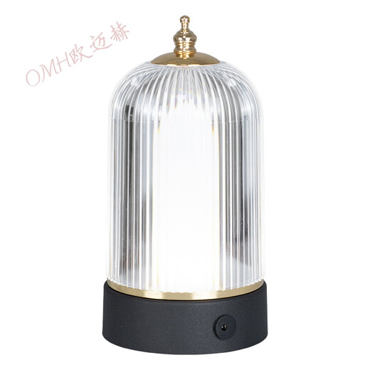 OUMAIHE bar table lamp rechargeable LED bar table lamp table lamp night light creative restaurant clear bar table lamp bar atmosphere light hand + three-color light + charger (button switch) dimmer switch