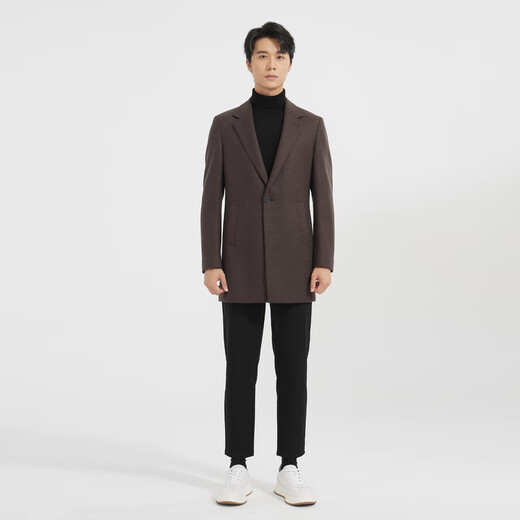 Lilang Light Fashion Men's Mension's Clothing [Far Infrarared Warm] Шерстяное пальто мужская длинная шерстяная куртка Q4DYR204 Темно -коричневый L (170)