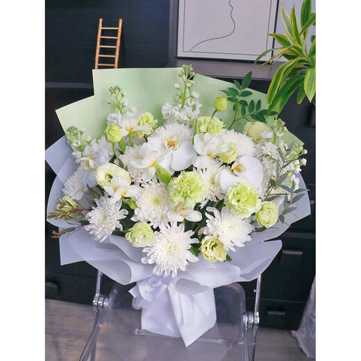 Congshu Xiaobaihua Tomb Sweeping Tomb Sweeping Festival Tomb Sweeping Tomb Sacrifice Commemoration Chrysanthemum White Chrysanthemum Flower Bouquet Tombstone Franchise Sacrifice B Flower Basket