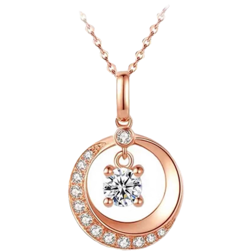 DR-FLVVS Fat Donglai's same style 18 diamond pendant necklace women's clavicle chain rose gold smart 2024 new color gold rose gold necklace + counter gift box + certificate
