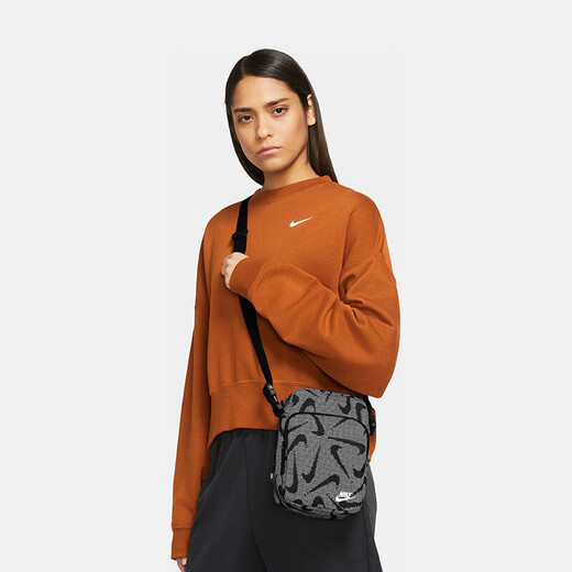 Nike NIKE neutral shoulder bag small shoulder bag HERITAGE casual bag DQ5738-010 black single size