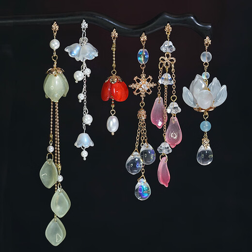 Fan Dizi Hairpin Pendant Hanfu Tassel Peachwood Hairpin Handmade DIY Material Ancient Style Pendant Accessories Gift Sandalwood Type B (Pendant only without wooden pole)