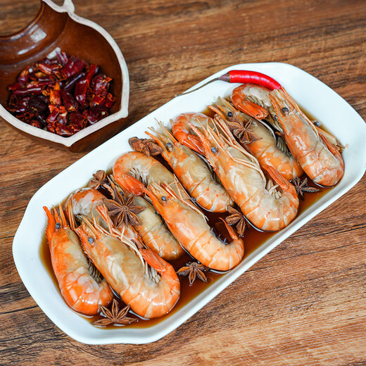 Go to Fresh Kee Cooked Drunken Macrobrachium rosenbergii, Ready-to-Eat Drunken Sweet Shrimp, Non-raw Pickled Frozen Camping Ingredients 13-16 pieces/box 600g