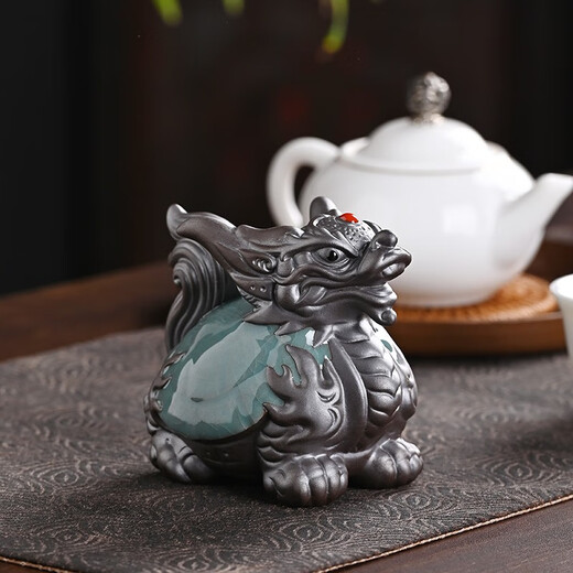 Xixi Taitai Creative Purple Clay Lucky Dragon Turtle Tea Pet Ornament Boutique Opening Table Tea Ceremony Tea Play Accessories Tea Tray Decoration Ge Kiln Dragon Turtle