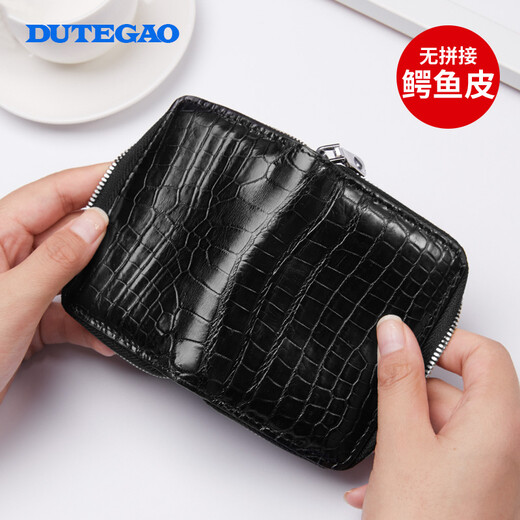 Dutegao Crocodile Pickup Pack Männer-Leder-Multi-Card-Führerschein Leder-Kartuat Hülle integrierter Kartenkoffer BANK KARTE PACK Schwarz Q62011753-71A1