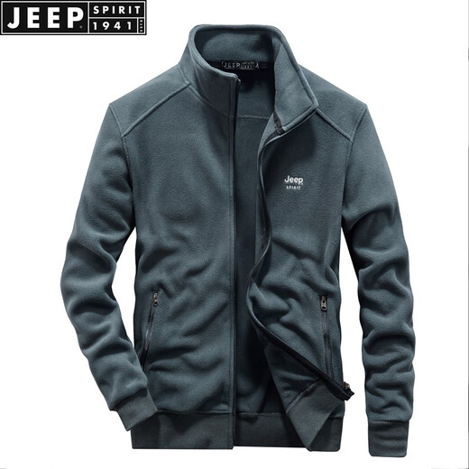 Jeep Spiritspirit Jeep Jeep Jeep Jeep Men's 2024 Nueva chaqueta de vellón al aire libre sudadera de cardigan sudadera de mediana edad de mediana edad 9901 L -175 (adecuado para 120-135 Jin [Jin equivale a 0.5 kg])
