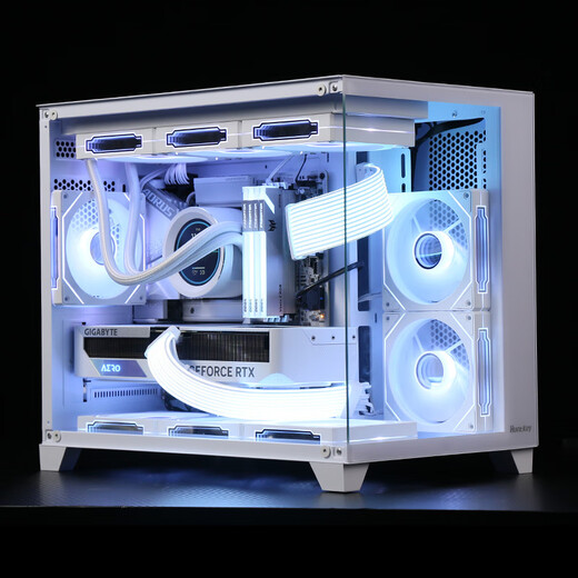 Gigabyte i5 14600KF/RTX5070Ti/5060TI Snow Eagle Ice Falcon water-cooled pure white sea view room network game live broadcast AI design rendering desktop home computer host five i5 14600KF丨5070 Snow Eagle