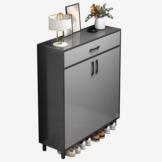YOUAN shoe cabinet home door new style entrance cabinet entrance large capacity storage rack shoe rack [two doors and one draw] sky gray + light gray 60cm