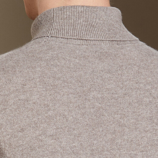 Antonio soft waxy thickened soft Australian wool classic turtleneck sweater for men autumn and winter warm solid color sweater camel L 50 (175/92A)