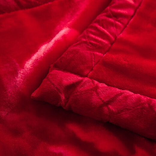 Nanjiren Big Red Wedding Celebration Blanket Double Layer Thickened 10 Jin Jin is equal to 0.5 kg Autumn and Winter Blanket Raschel Wedding Blanket Double Large Quilt Dowry Gift CC-655 Big Red (Double Happiness) Double Layer Thick Blanket 200*230cm About 10 Jin Jin is equal to 0.5 kg