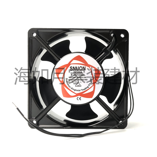 墨一12038散热风扇220V工业小风扇KTV机柜风扇静音建准12厘米机箱风扇 12cm风扇+双铁网+直插电源线