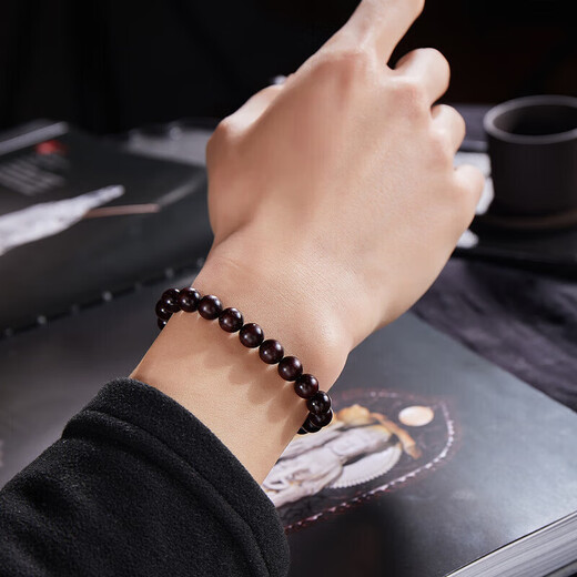 Yueyin Baichuan small leaf rosewood bracelet with Buddhist beads for men and women, about 8mm