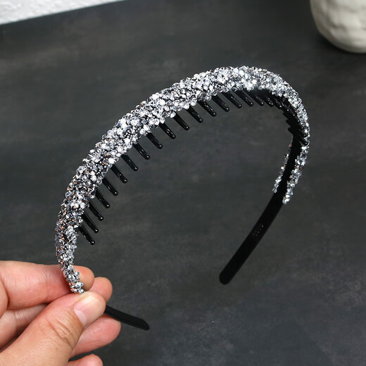 Duti full of diamonds, anti-slip hair hoop, broken hair head hoop, versatile temperament, face wash, hairpin, new acrylic hair accessories, blue