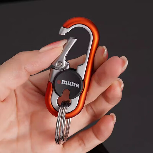Europäischer und amerikanischer High-End-Autoschlüsselkette für Männer, langlebige, anti-Verlust-High-End-Taillenhunger Edelstahl-Schlüsselbundkettenring-Anhänger ruhiges Schwarz (doppelte Ring senden)
