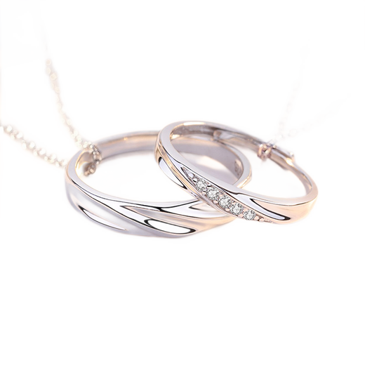 MZMZ platinum couple necklace PT950 platinum clavicle ring pendant Valentine's Day birthday gift for boyfriend and girlfriend when/next day delivery-light luxury-couple necklace