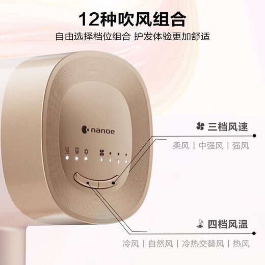 Panasonic Hair Dryer Home Hair Dryer Portable Foldable High Speed Silent Negative Ion Hair Care High Power Hair Dryer Birthday Gift for Girlfriend, Wife, Chinese Valentine's Day Gift EH-NW90 Star Flame Powder Gift Box Nanoyi Moisturizing Hair Care