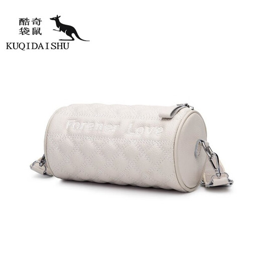 Coole Känguru leichte Luxus echte Ledertasche Frauen neue Zylindertasche vielseitige One-Shoulder-Crossbody-Tasche Kopfschicht Kuhladen weiche Leder bestickte Kissenbeutel Grün Grün