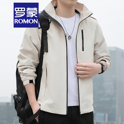 Romon Brand Jacke Herrenhäuser -Jacke Herren Frühling und Herbst 2022 Frühling Mode vielseitige trendige lässige Gelegenheitskleidung Windschutz Arbeiten Herrenkleidung JK683 Blau 185