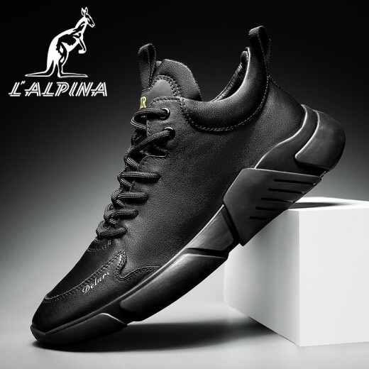 Alpina Kangaroo Fashion Trend 2020 Early Autumn Martin Boots British Versatile Men's Boots Comfortable and Wear-Resistant Outdoor Work Shoes Black 42