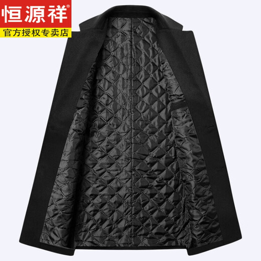 恒源祥2025春秋冬新款男士休闲时尚百搭羊毛呢子外套毛呢大衣时尚男 灰色 L