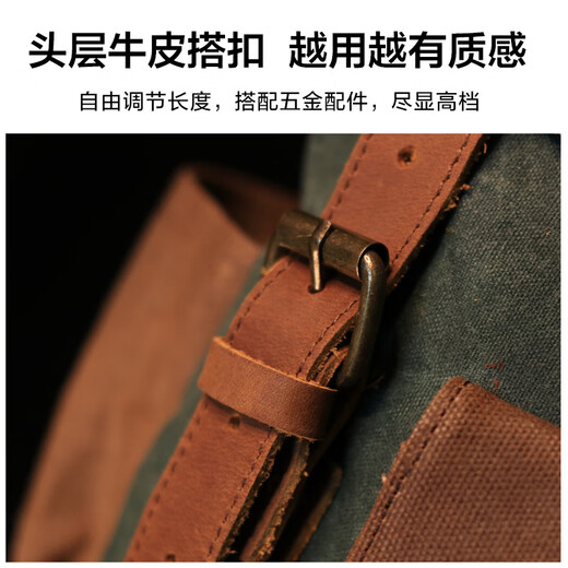 World Geography Leather Backpack Men's Retro's Retro Casual Backpack ordinateur portable de 15,6 pouces toile d'étudiant Sac à école d'étudiant Green