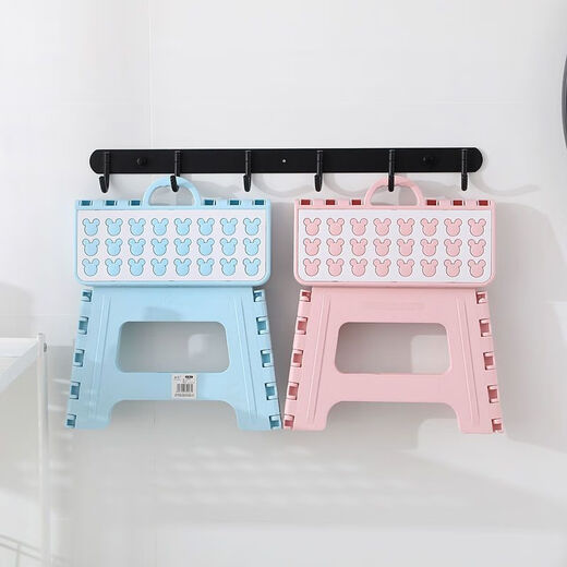 Silla plegable de plástico engrosada de Shuchen para adultos casera de casa Mazaar taburetes pequeños caricatura portátil para niños cortos mioqi súper grande + 1050g