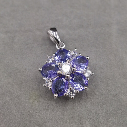 DL 1998 Fat Donglai same style tanzanite pendant 2024 new style silver plated platinum inlaid without chain without chain 925 silver
