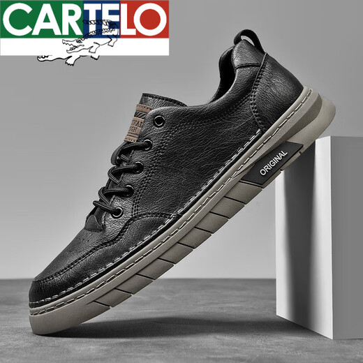 Zapatos de cocodrilo de la marca Cartelo 2025 zapatos de cuero casual para hombres de 2025 zapatos de cuero genuino de cuero genuino para hombres suaves zapatos de trabajo de otoño transpirable - seda de hielo transpirable - 6624d 39 Número de código deportivo estándar