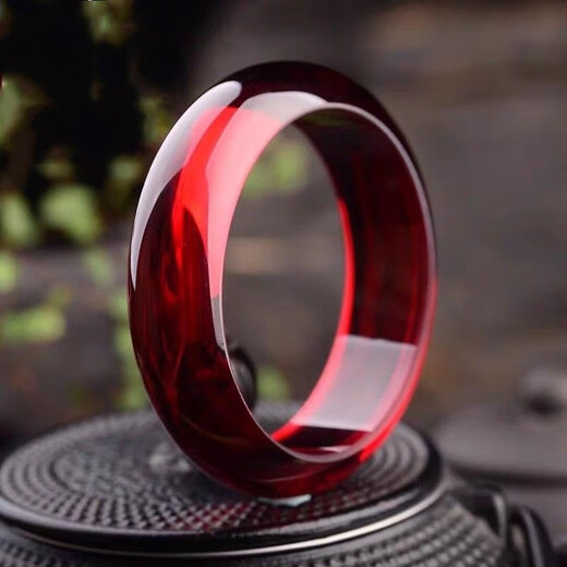 DRJEFUN authentic blood amber old beeswax bracelet burgundy blood pool bracelet amber raw stone widened amber widened bracelet inner diameter 61-62mm