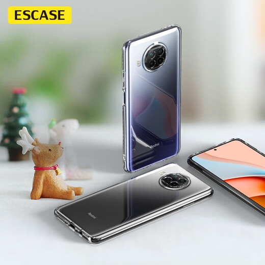 Escase Redmi Note9Pro Caso de protección de la caja del teléfono móvil Cobertura completa de la caída/Silicona de la carcasa blanda (con agujero de cordón) Caso de protección transparente