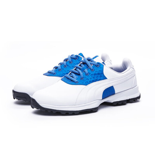 PUMA Golf Shoes Men's Spiked Shoes Men's Golf Casual Comfortable Spikes Wear-Resistant Comfortable Breathable Sports Shoes Green Dream Golf 18784501-White/Blue 42.5 (half a size too large)